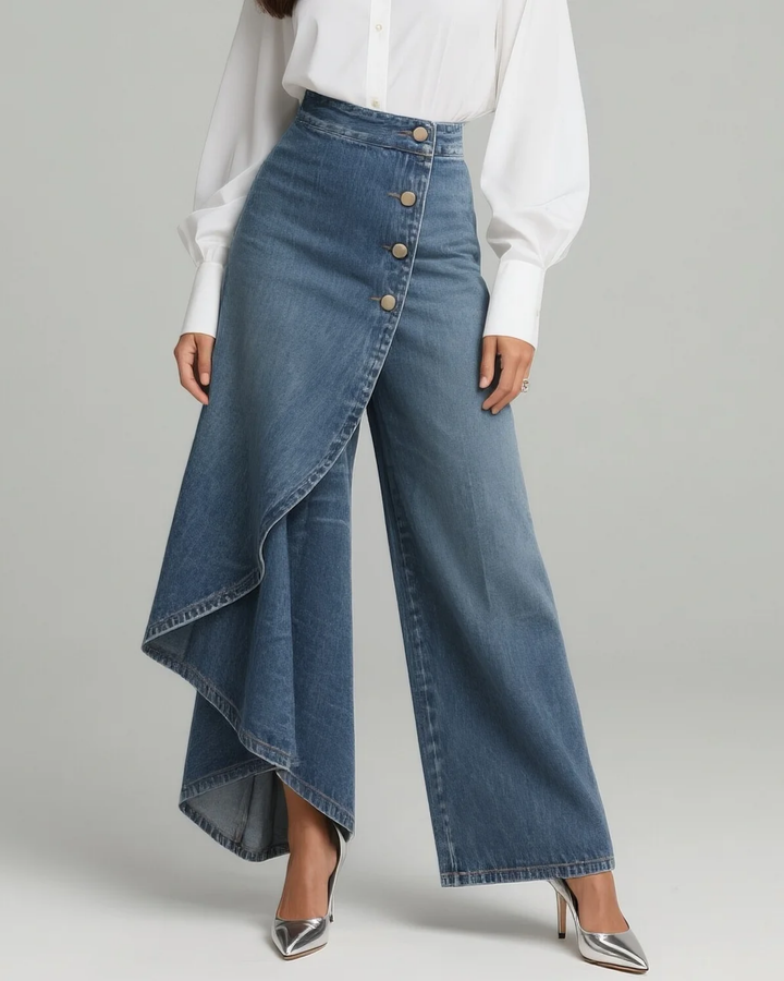 Audrey™ | Denim Trousers with Tie Waist