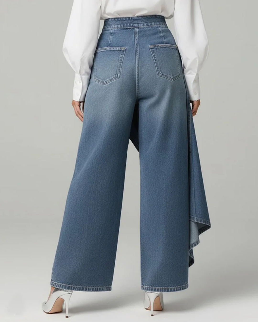 Audrey™ | Denim Trousers with Tie Waist