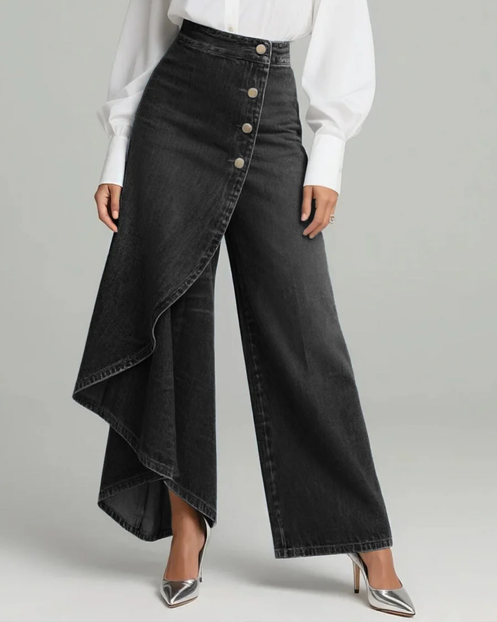 Audrey™ | Denim Trousers with Tie Waist