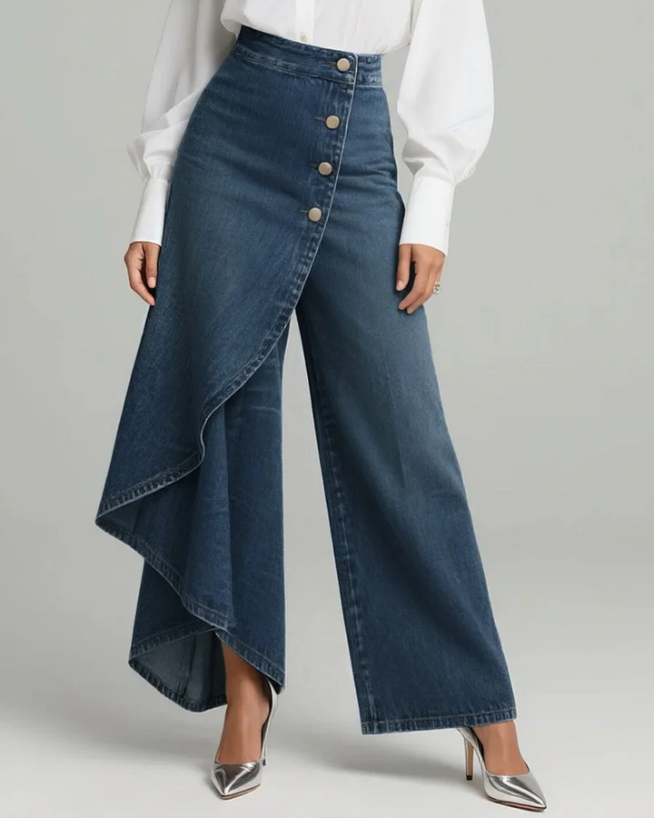 Audrey™ | Denim Trousers with Tie Waist