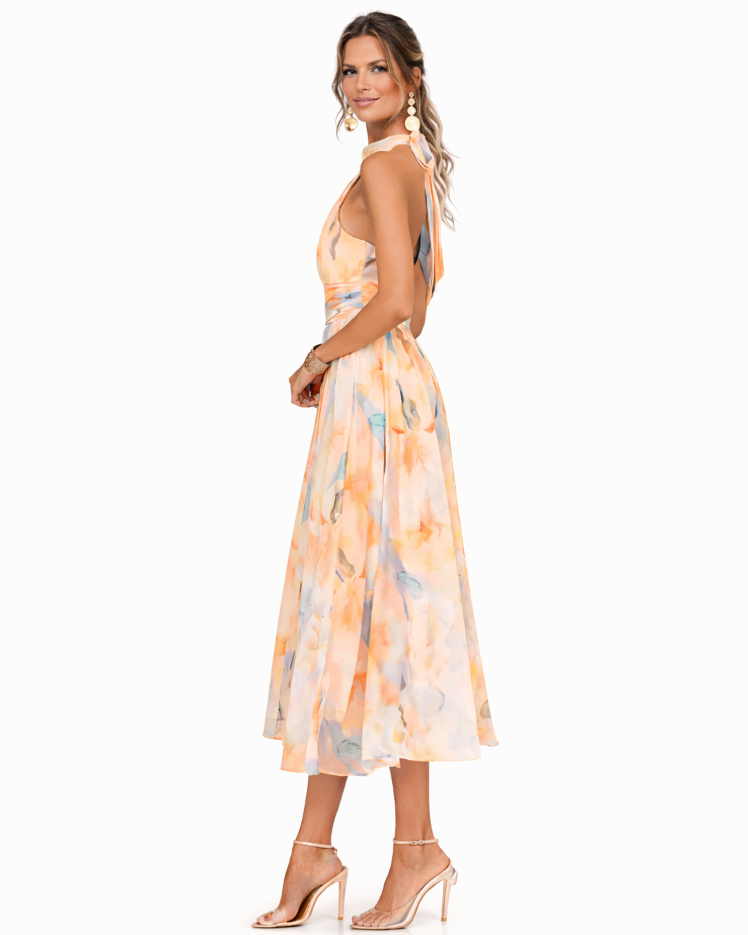 Aurora™ | Collar Dress with Watercolour Print