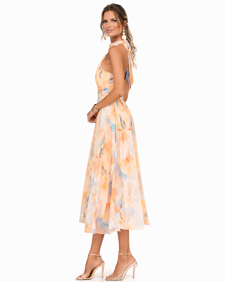 Aurora™ | Collar Dress with Watercolour Print