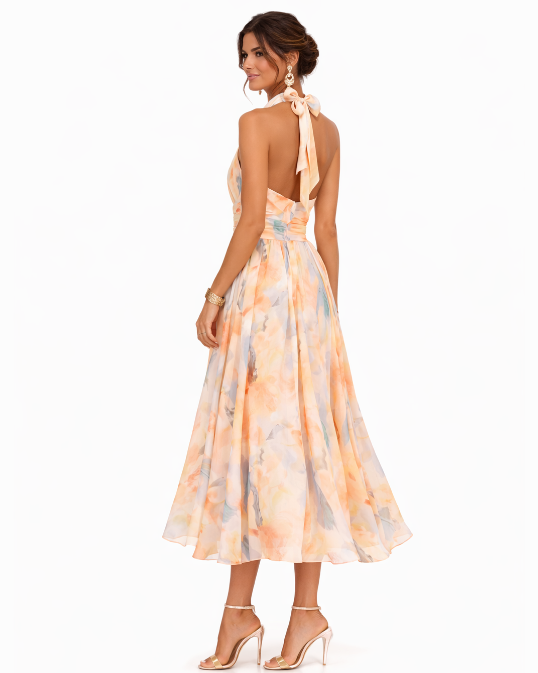 Aurora™ | Collar Dress with Watercolour Print