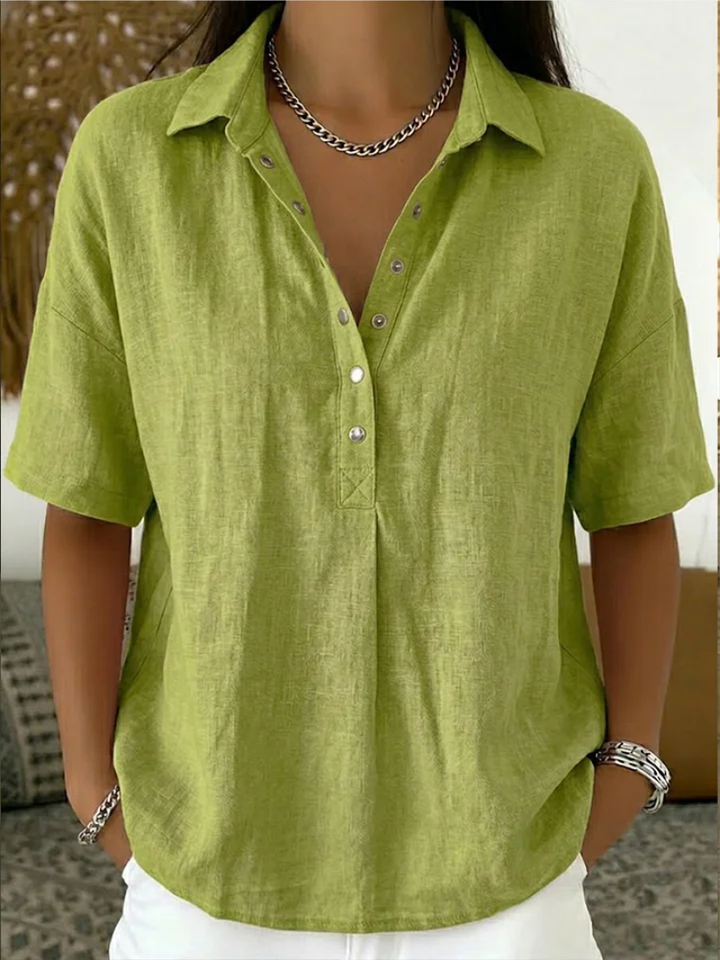 Novaire® | Blouse with Collar and Button Detail (LIMITED TIME, BUY 1 GET 1 FREE!)