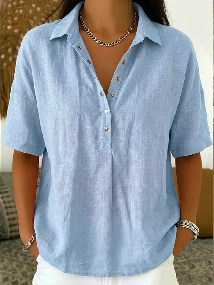 Novaire® | Blouse with Collar and Button Detail (LIMITED TIME, BUY 1 GET 1 FREE!)