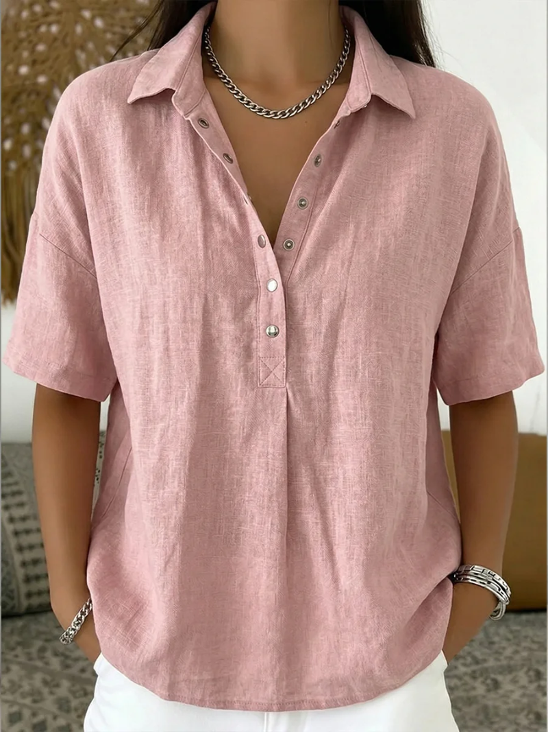Novaire® | Blouse with Collar and Button Detail (LIMITED TIME, BUY 1 GET 1 FREE!)