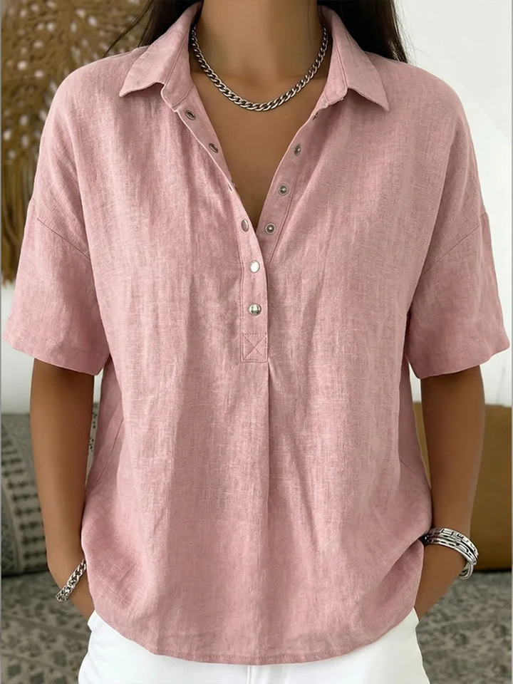 Novaire® | Blouse with Collar and Button Detail (LIMITED TIME, BUY 1 GET 1 FREE!)