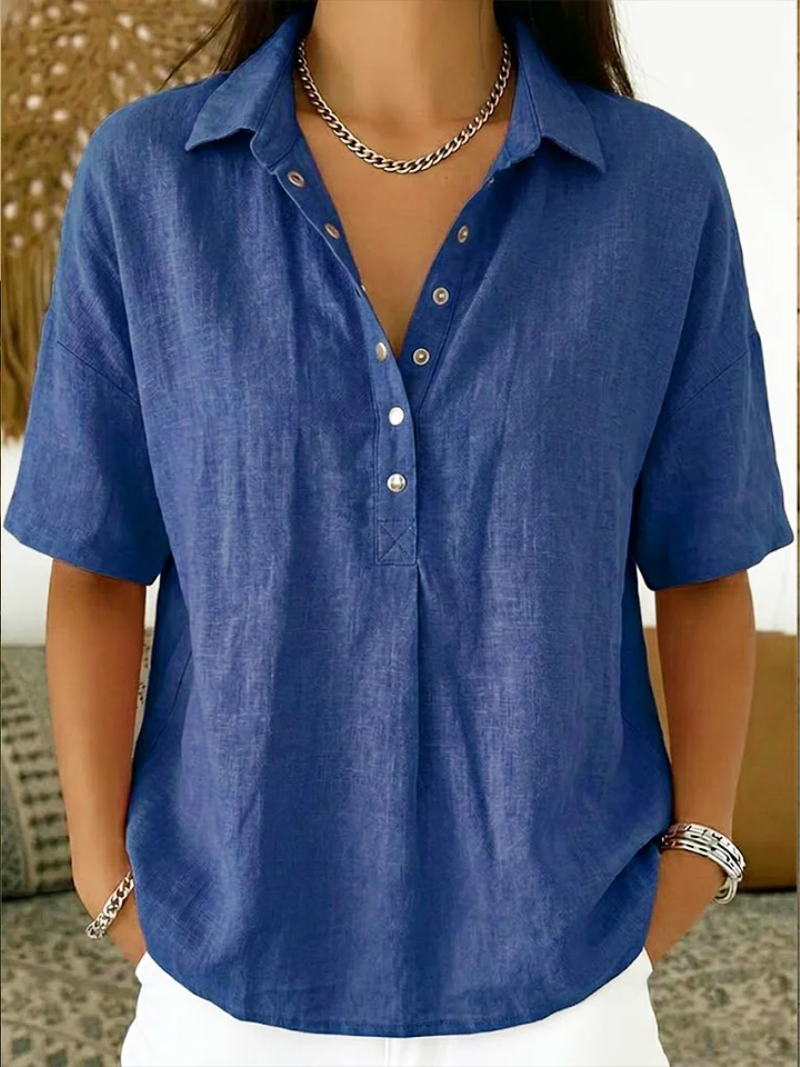 Novaire® | Blouse with Collar and Button Detail (LIMITED TIME, BUY 1 GET 1 FREE!)