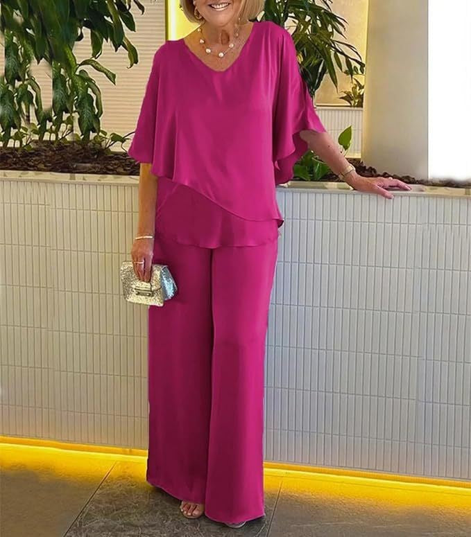 Martha | Elegant Wide Leg Two Piece Set.