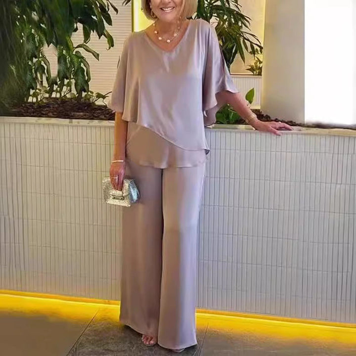 Martha | Elegant Wide Leg Two Piece Set.