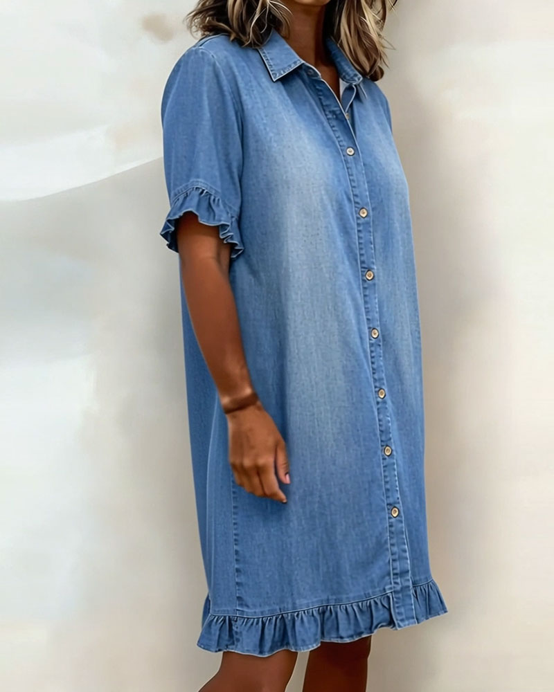 Novaire® | Comfortable denim dress with flattering ruching