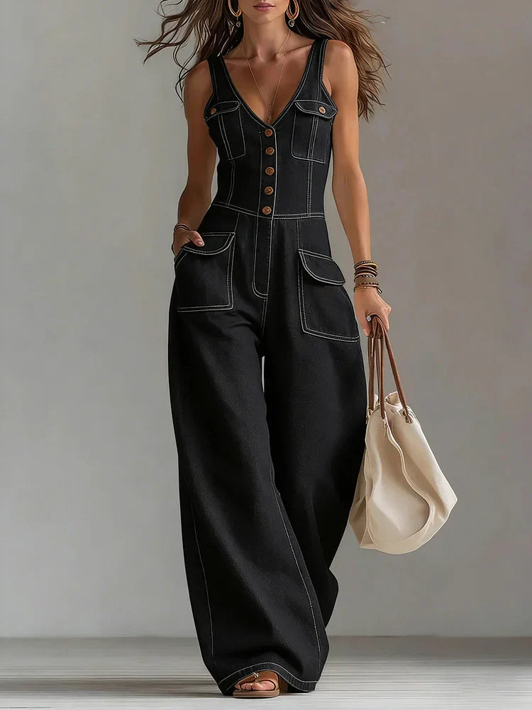 Sophie™ | Loose-Fitting Denim Jumpsuit