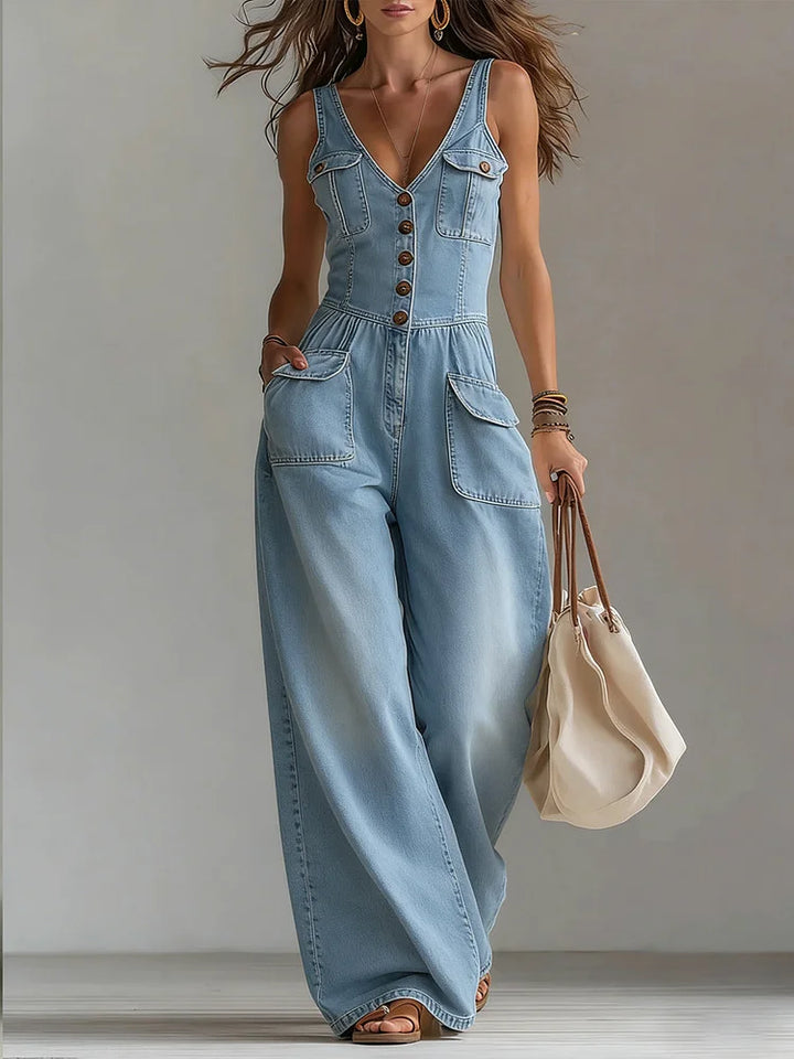 Sophie™ | Loose-Fitting Denim Jumpsuit