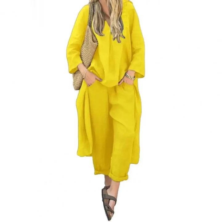Lucía | Relaxed Long Vest and Wide-Leg Trousers Two-Piece Set