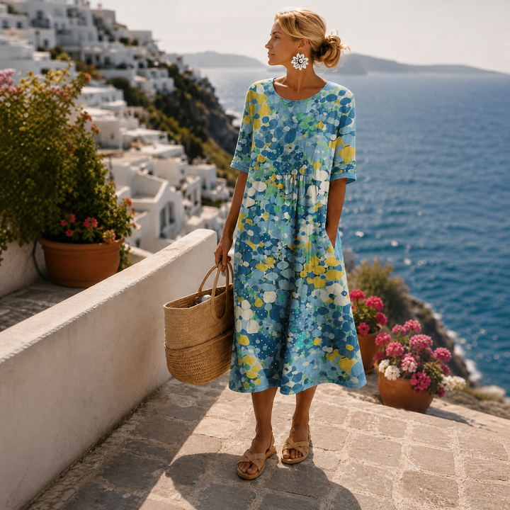 Elena | Light and Flowing Floral Midi Dress