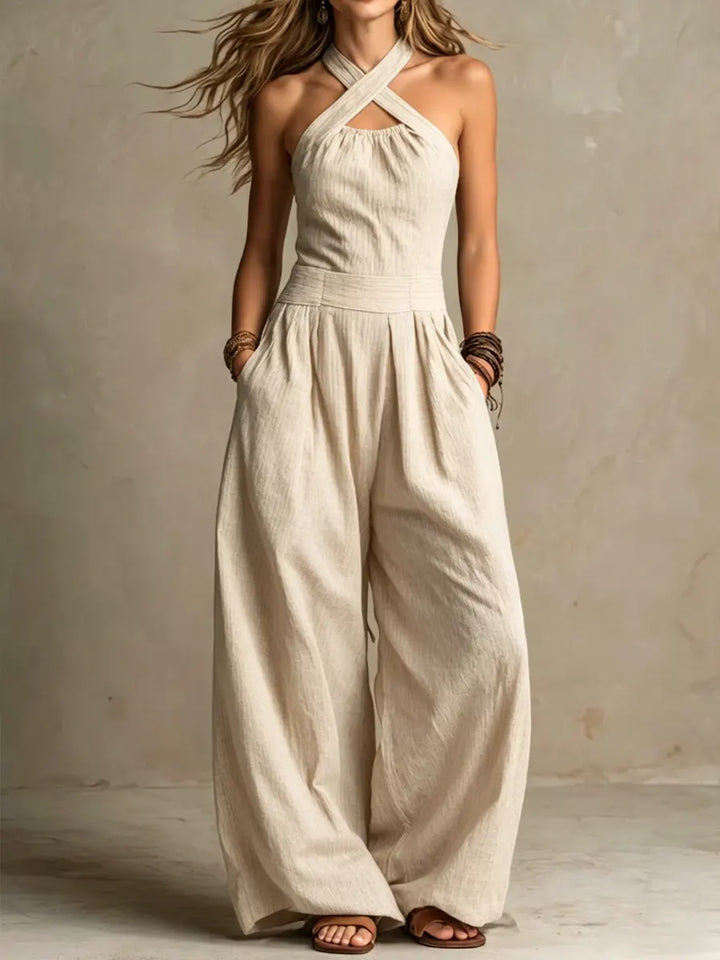 ARIADNA – Elegant Jumpsuit with Crossed Neckline